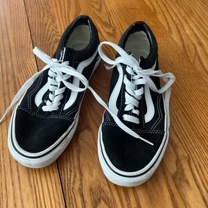 Vans Black and White Canvas Sneakers Timeless Design